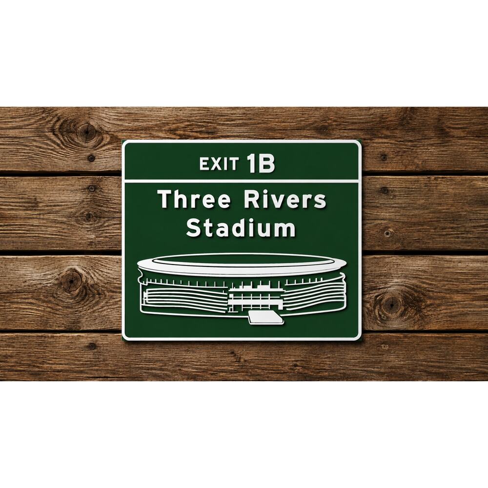 Three Rivers Stadium Exit 1B Road Sign Pittsburgh Pennsylvania Baseball Pirates